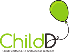 A green background with the word child d written in black.